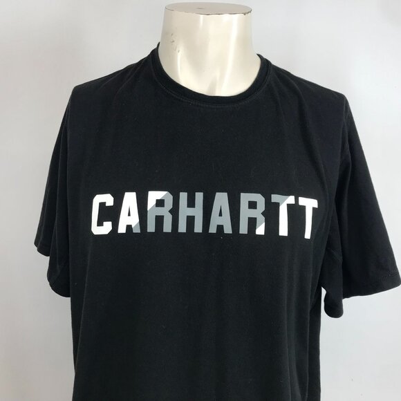 CARHARTT FORCE - MEN'S LARGE -BLACK SHOERT SLEEVE CREW NECK RELAXED FIT T-SHIRT - Picture 2 of 9